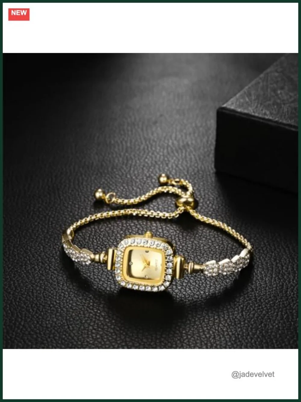 OIDEA Women's Square Dial Crystal Bracelet Watch Quartz Analog Adjustable